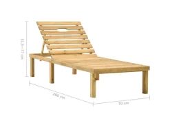 Auflagenboxen|vidaXL Garten-Sonnenliege mit Tisch und Auflage Kiefer Imprägniert Beige