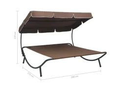 Sonnenliegen|vidaXL Garten-Sonnenliege mit Sonnendach 48072