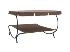 Sonnenliegen|vidaXL Garten-Sonnenliege mit Sonnendach 48072