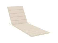 vidaXL Garten-Sonnenliege mit Auflage Bambus Cremeweiß* Discount