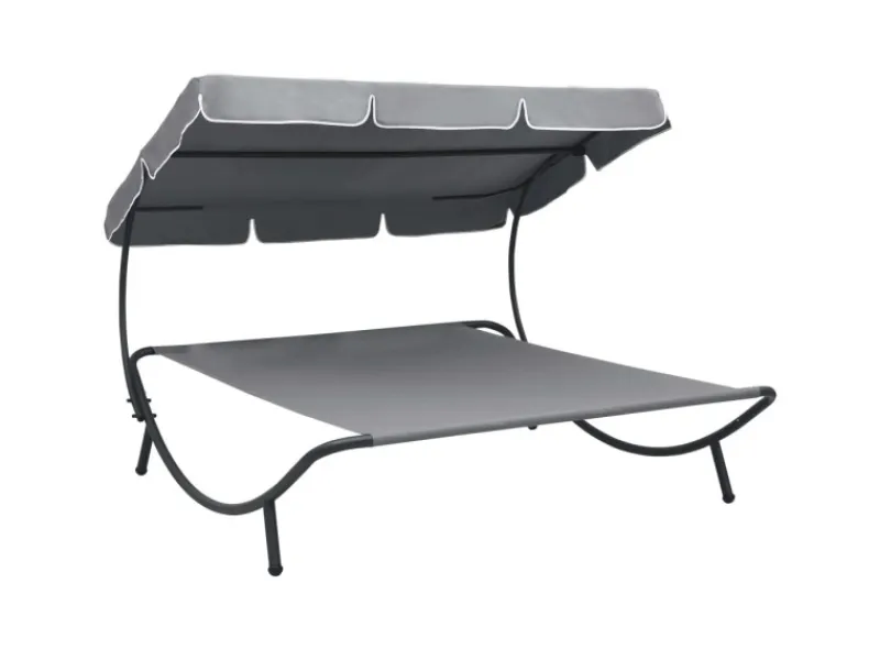 Sonnenliegen|vidaXL Garten-Sonnenliege mit Sonnendach 48073