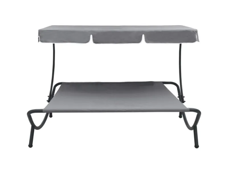 Sonnenliegen|vidaXL Garten-Sonnenliege mit Sonnendach 48073