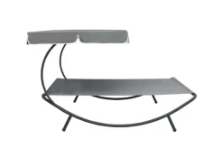 Sonnenliegen|vidaXL Garten-Sonnenliege mit Sonnendach 48073