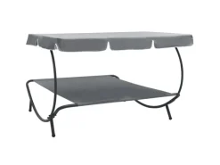 Sonnenliegen|vidaXL Garten-Sonnenliege mit Sonnendach 48073