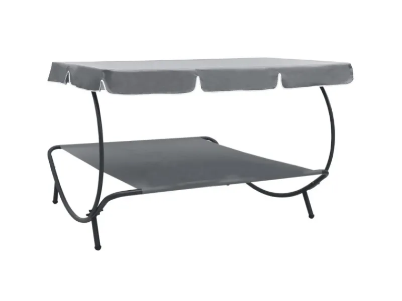 Sonnenliegen|vidaXL Garten-Sonnenliege mit Sonnendach 48073