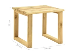 vidaXL Garten-Sonnenliege  198 x 90 x  30-75  cm mit Tisch und Auflage Kiefer Imprägniert* Best