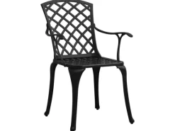 vidaXL Gartenstühle 4 Stk Aluminiumguss Schwarz 315573* Discount