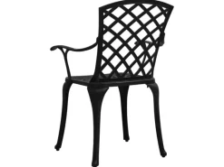 vidaXL Gartenstühle 4 Stk Aluminiumguss Schwarz 315573* Discount