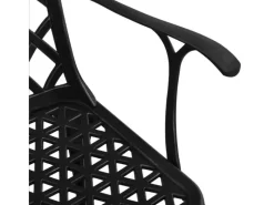 vidaXL Gartenstühle 4 Stk Aluminiumguss Schwarz 315573* Discount