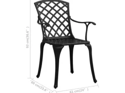 vidaXL Gartenstühle 4 Stk Aluminiumguss Schwarz 315573* Discount