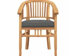 vidaXL Gartenstühle 2 Stk Braun 63 x 58 x 89 cm Teak-Massivholz 42008385* Clearance