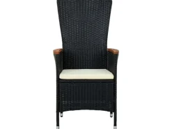 Gartenstühle|vidaXL Gartenstühle 2 Stk. mit Polstern Poly Rattan Schwarz