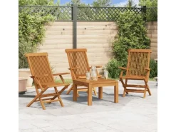 vidaXL Gartenstühle 3 Stk Massivholz Teak 312277* New