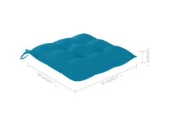 vidaXL Gartenstühle 2 Stk. mit Kissen Hellblau Massivholz Teak* Clearance