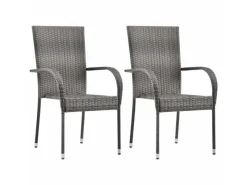 Gartenstühle|vidaXL Gartenstühle Stapelbar 2 Stk Poly Rattan 46464