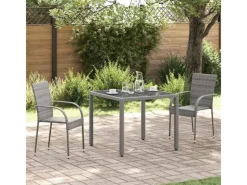 Gartenstühle|vidaXL Gartenstühle Stapelbar 2 Stk Poly Rattan 46464