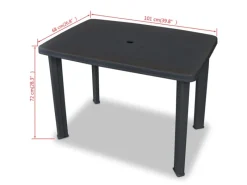 Gartentische|vidaXL Gartentisch 101x68x72 cm Kunststoff 43594