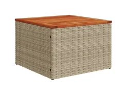 vidaXL Gartentisch 55x55x37 cm Poly Rattan und Akazienholz 366064*