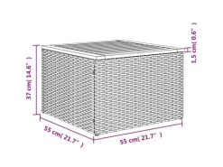 vidaXL Gartentisch 55x55x37 cm Poly Rattan und Akazienholz 366064*