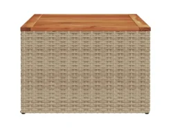 vidaXL Gartentisch 55x55x37 cm Poly Rattan und Akazienholz 366064*