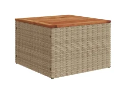 vidaXL Gartentisch 55x55x37 cm Poly Rattan und Akazienholz 366064*