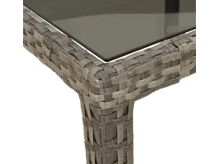 Gartentische|vidaXL Gartentisch 90x90x75 cm Gehärtetes Glas Poly Rattan 316701