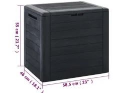 vidaXL Gartentruhe Anthrazit 58,5x46x55 cm Polypropylen*