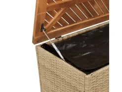 vidaXL Gartentruhe Beige 220x50x54 cm Poly Rattan Akazienholz* Outlet