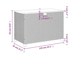 Auflagenboxen|vidaXL Gartentruhe Beige 110x55x63 cm Poly Rattan Akazienholz