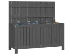 vidaXL Gartentruhe Grau 115x49x60 cm Massivholz Kiefer*