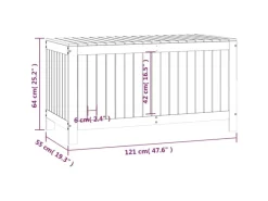 Gartenschränke|Outdoor-Spielzeug|vidaXL Gartentruhe Grau 121x55x64 cm Massivholz Kiefer