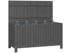 Gartenschränke|Outdoor-Spielzeug|vidaXL Gartentruhe Grau 121x55x64 cm Massivholz Kiefer