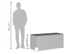 vidaXL Gartentruhe mit Rollen Schwarz 283L Poly Rattan* Outlet