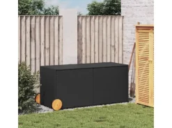 vidaXL Gartentruhe mit Rollen Schwarz 283L Poly Rattan* Outlet