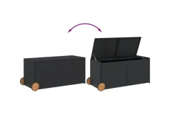 vidaXL Gartentruhe mit Rollen Schwarz 283L Poly Rattan* Outlet