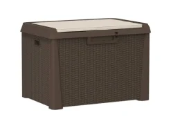 vidaXL Gartentruhe mit Sitzkissen Braun 125 L PP* New