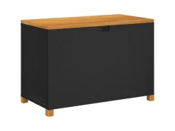 Universalboxen|Auflagenboxen|vidaXL Gartentruhe Schwarz 110x55x63 cm Poly Rattan Akazienholz