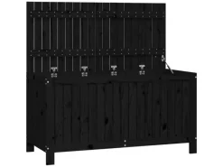 vidaXL Gartentruhe Schwarz 121x55x64 cm Massivholz Kiefer* Outlet