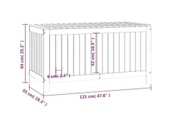 vidaXL Gartentruhe Schwarz 121x55x64 cm Massivholz Kiefer* Outlet
