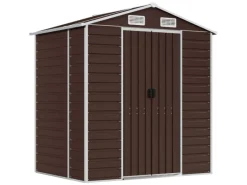 vidaXL Gerätehaus Braun 191x130x198 cm Verzinkter Stahl 1843988* Online