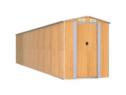 vidaXL Geräteschuppen Hellbraun 192x855x223 cm Verzinkter Stahl 1375862* Discount