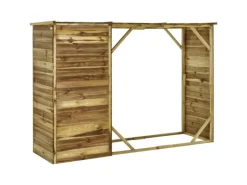 Kaminholzregale|Outdoor Whirlpools|vidaXL Geräteschuppen mit Unterstand Kiefernholz 253x80x170 cm 660073