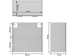 vidaXL Hängeglasschrank Betongrau 60x31x60 cm Holzwerkstoff* Clearance
