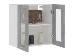 vidaXL Hängeglasschrank Betongrau 60x31x60 cm Holzwerkstoff* Clearance