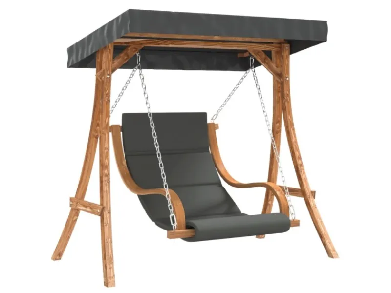 vidaXL Hollywoodschaukel mit Auflage und Dach Massivholz Fichte 3200630* Clearance