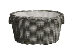 vidaXL Holzkorb mit Tragegriffen 60x40x28 cm Grau Weide* Online
