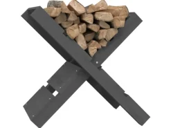 vidaXL Kaminholzhalter Grau 47x39,5x48 cm Massivholz Kiefer* Clearance