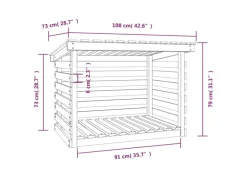 vidaXL Kaminholzregal Grau 108x73x79 cm Massivholz Kiefer* Sale