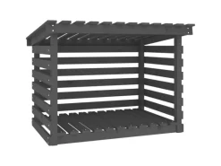 vidaXL Kaminholzregal Grau 108x73x79 cm Massivholz Kiefer* Sale