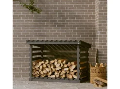 vidaXL Kaminholzregal Grau 108x73x79 cm Massivholz Kiefer* Sale